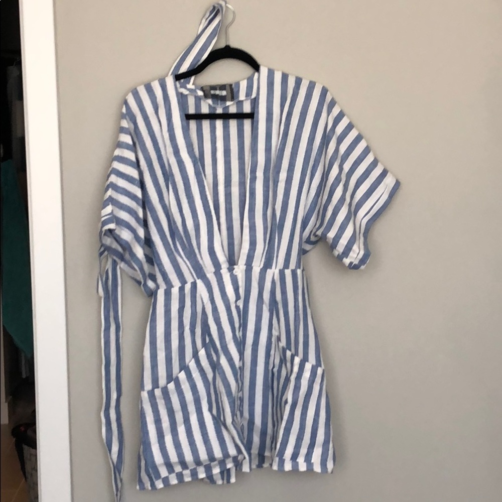 Blue and white reformation dress